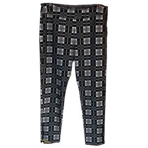 Ethyl Classic Black & White Plaid Pull On‎ High Waist Pants Sz 12